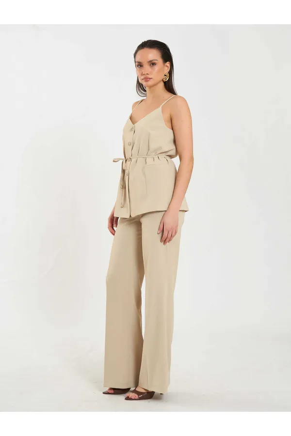 Pantalon à ceinture droite 031657