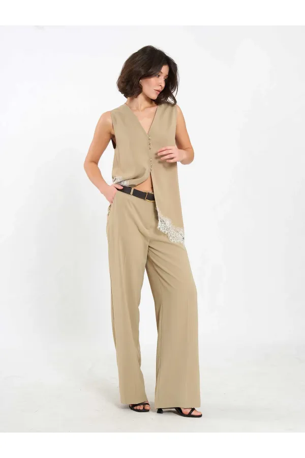 031661 Straight Cut Belted Trousers