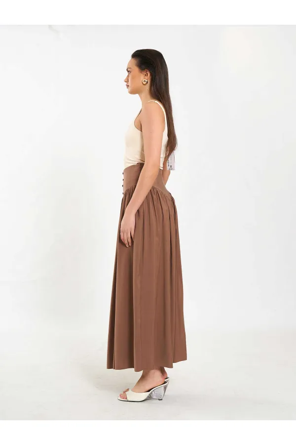 Jupe longue boutonnée sur le devant, style corset, référence 041171