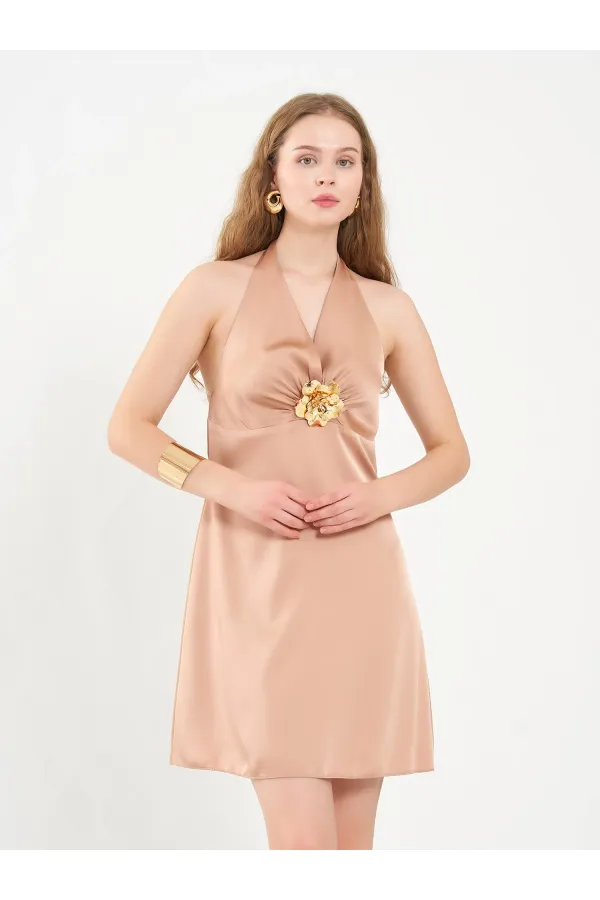 111644 Front Buckle Mini Dress