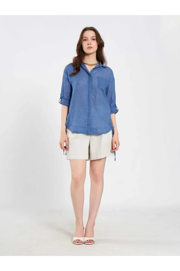 080825 Cotton Shirt with Hem 080825 Cotton Shirt with Hem