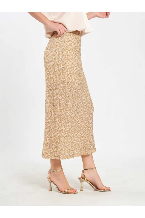 041185 Sequined Midi Skirt