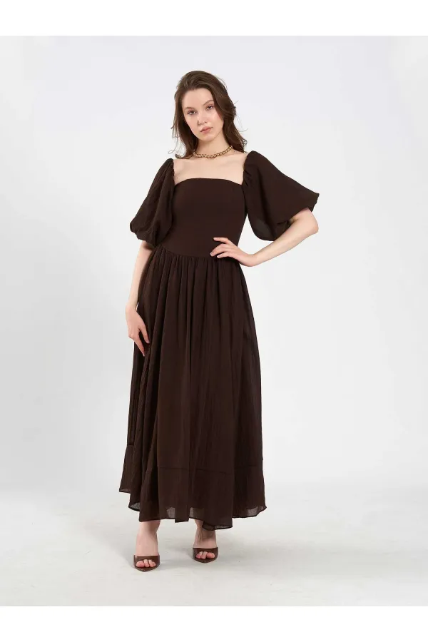 111736 Balloon Sleeve Cotton Dress 111736 Balloon Sleeve Cotton Dress