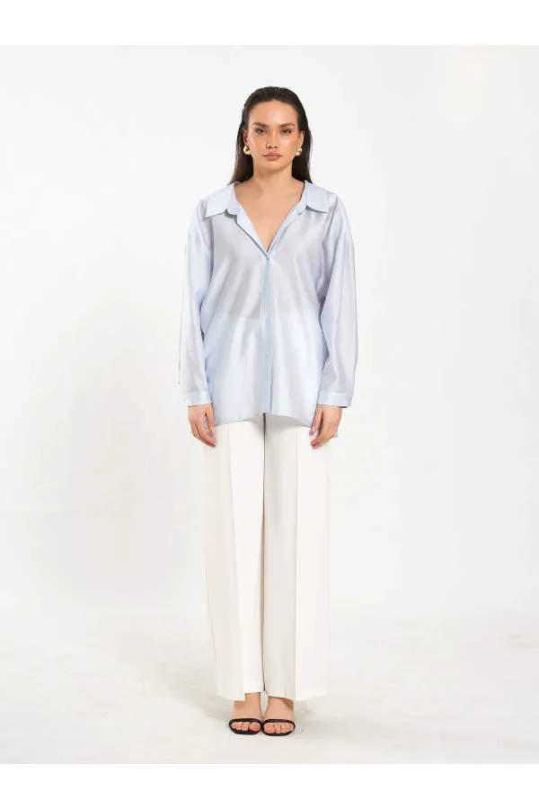 Chemise oversize à col ouvert 080811