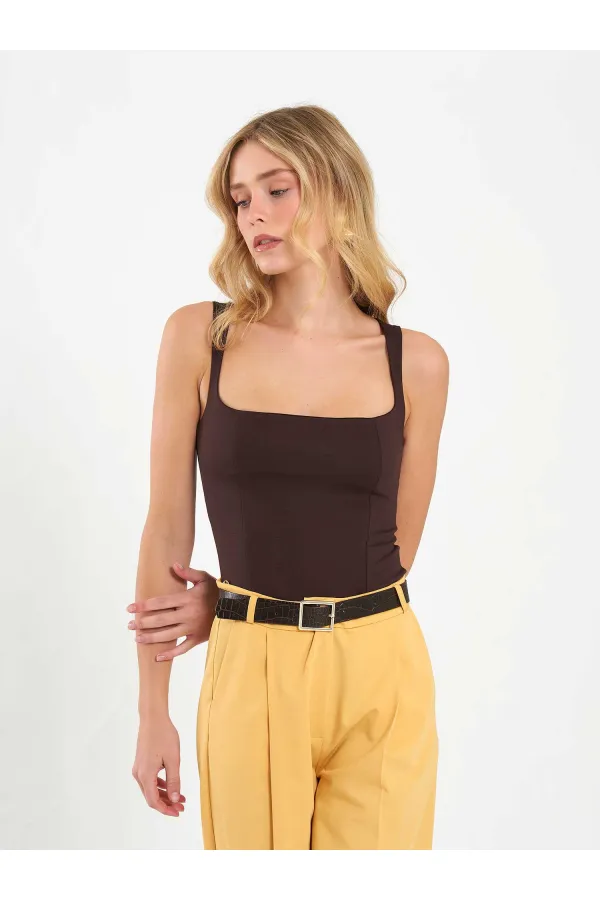 071857 Square Neck Strappy Blouse