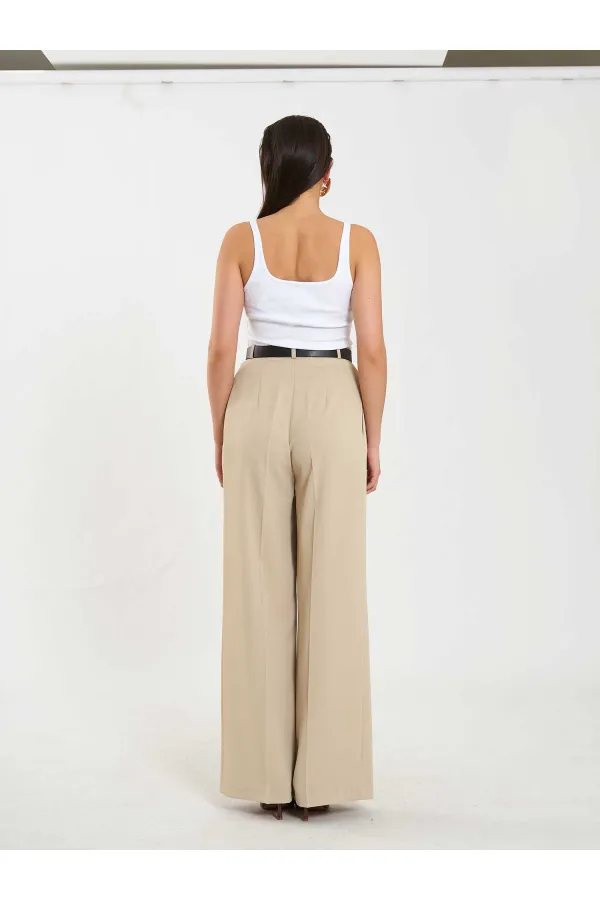 031655 Tek Pileli Düz Paça Pantolon