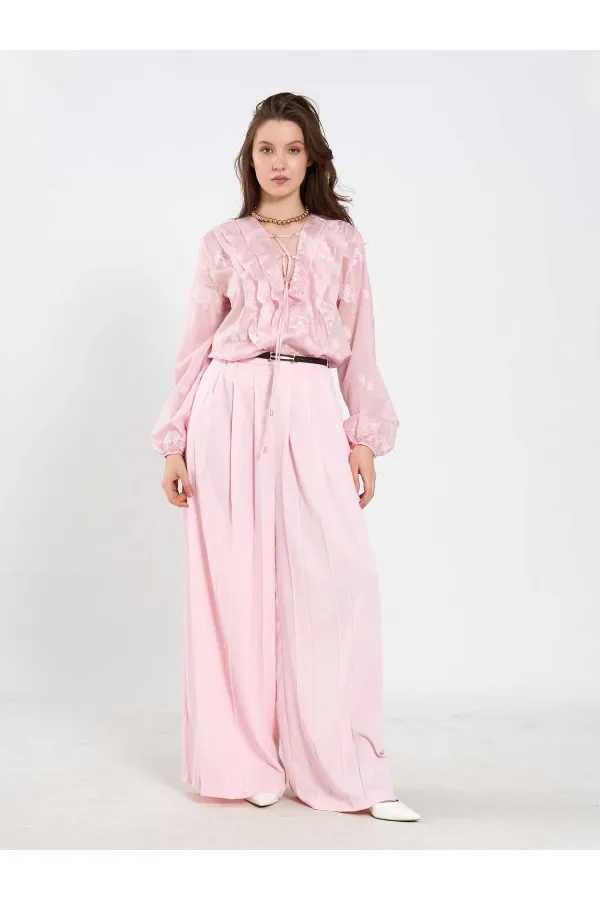 031676 Pleated Loose Fit Belted Trousers 031676 Pleated Loose Fit Belted Trousers