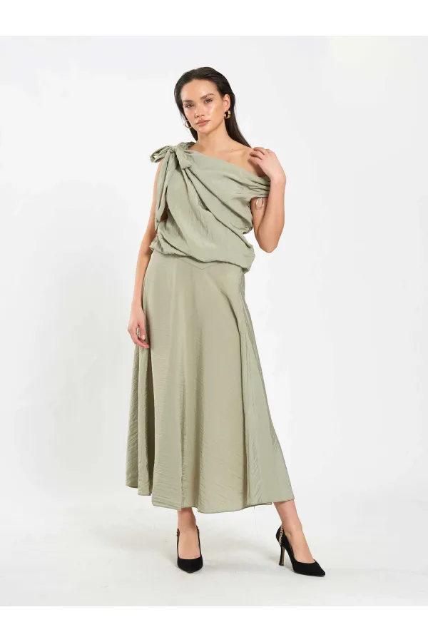 Jupe midi à volants 041162