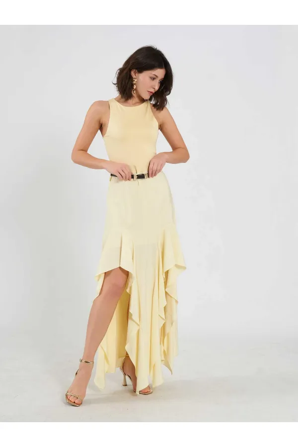 111711 Embellished Belted Dress