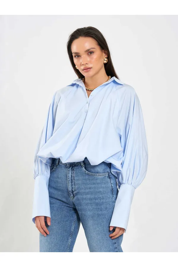 080795 Balon Poplin Gömlek