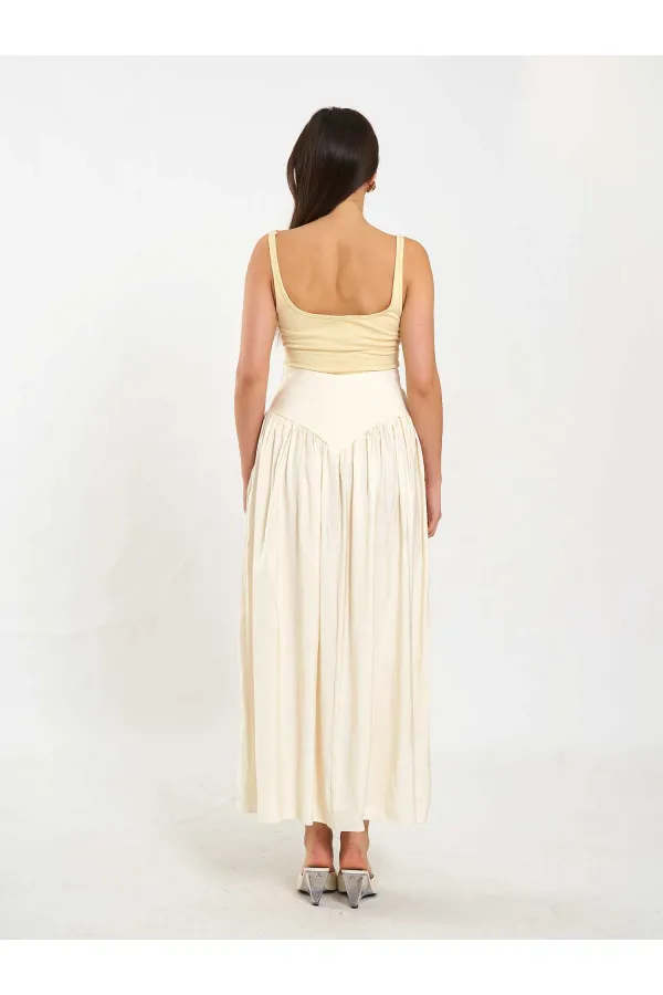 Jupe longue boutonnée sur le devant, style corset, référence 041171