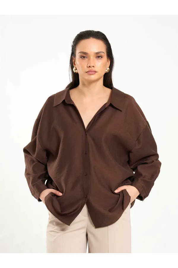 Chemise oversize à col ouvert 080811