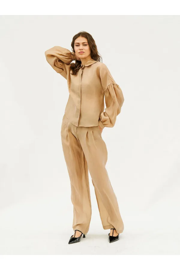220579 Balloon Sleeve Shirt and Trouser Set
