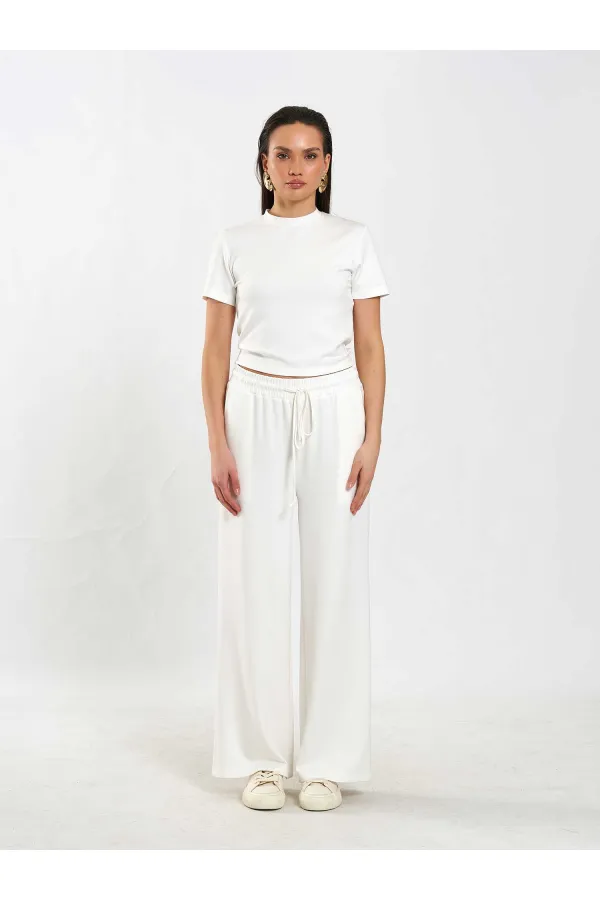 050734 Bisiklet Yaka Crop T-Shirt