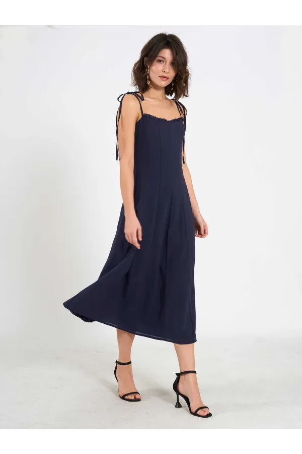 111554 Ruffled Voile Midi Dress