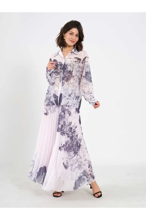 Chemise en mousseline effet aquarelle 080813