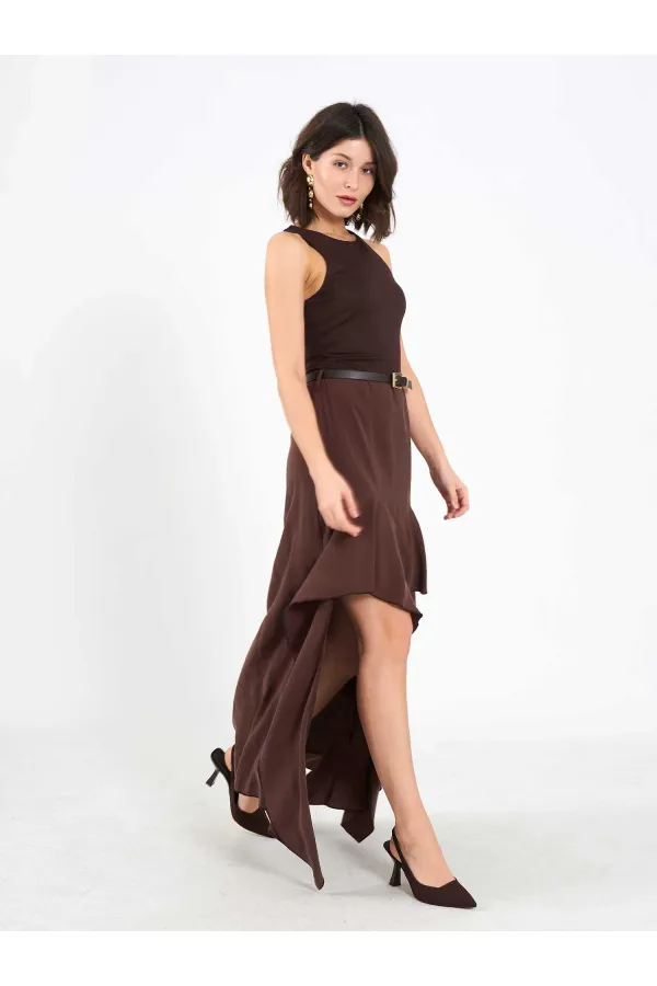 111711 Embellished Belted Dress