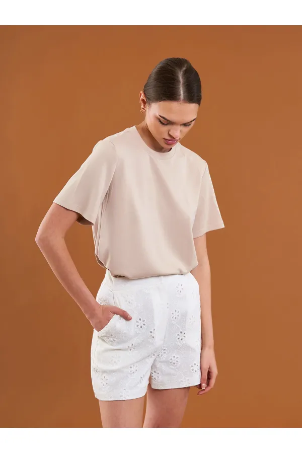 T-shirt oversize à col rond 050733