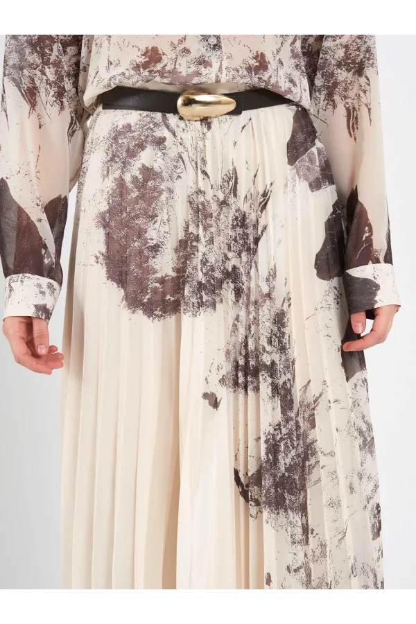 Jupe plissée effet aquarelle 041189