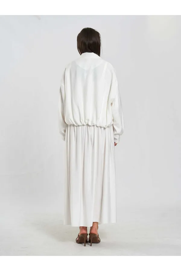 041171 Corset-style Long Front Buttoned Skirt