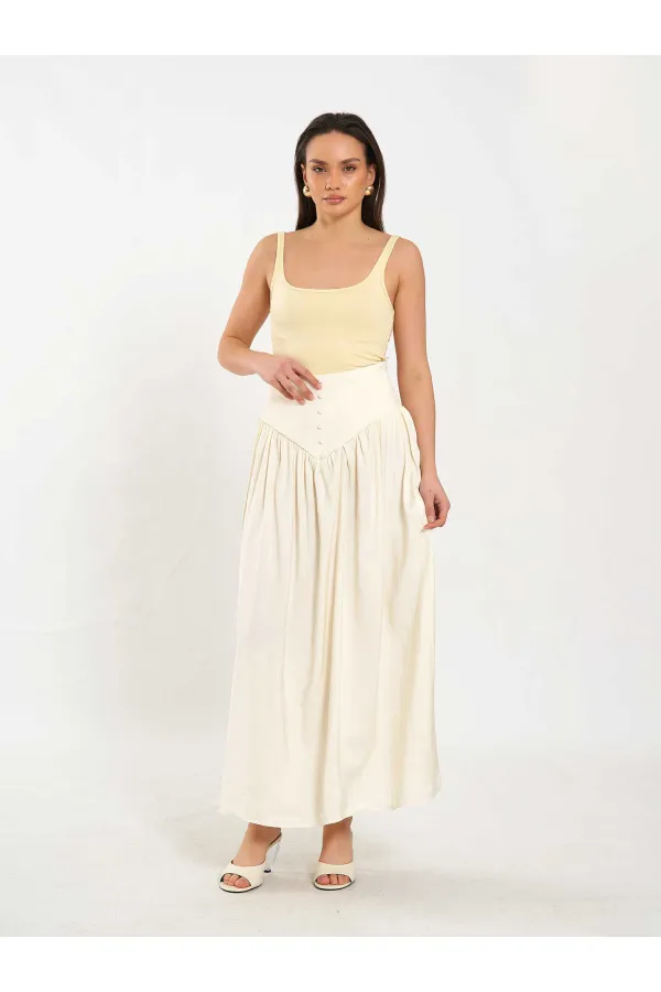 Jupe longue boutonnée sur le devant, style corset, référence 041171