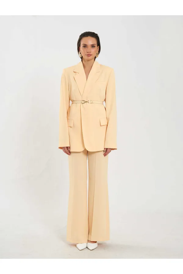 131060 Kemer Detaylı Oversize Ceket