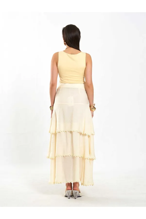 041040 Layered Ruffled Skirt