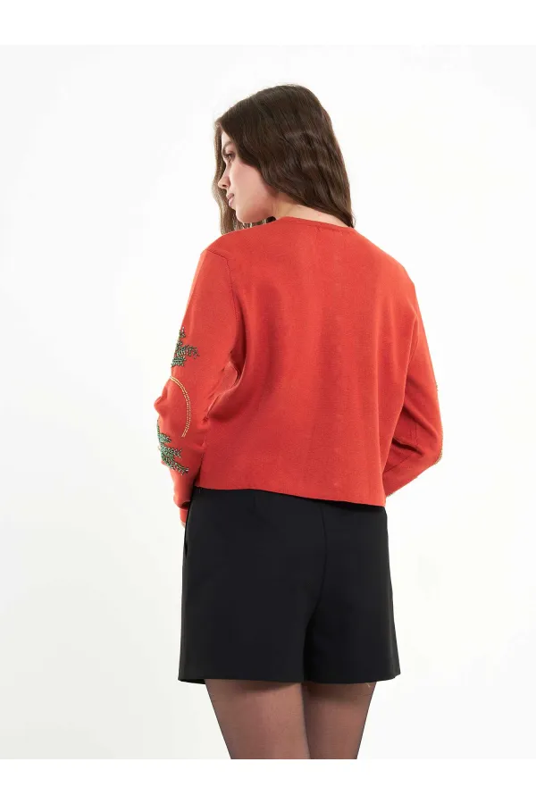 150525 Palm Tree Beaded Cardigan