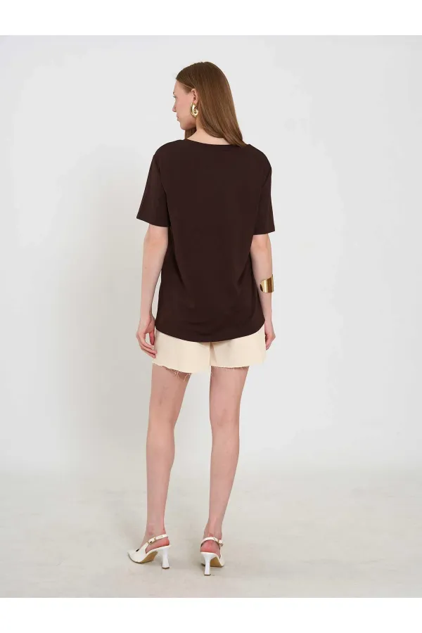 050736 V-Neck Knitted T-Shirt