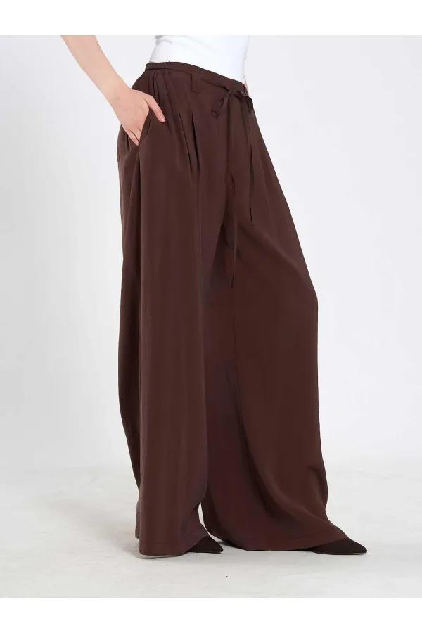 031678 Beli Lastik Detaylı Belden Bağlamalı Pantolon 031678 Beli Lastik Detaylı Belden Bağlamalı Pantolon