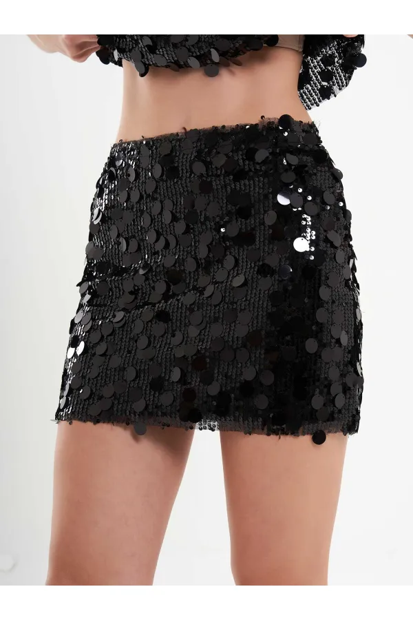 041115 Sequin Mini Skirt