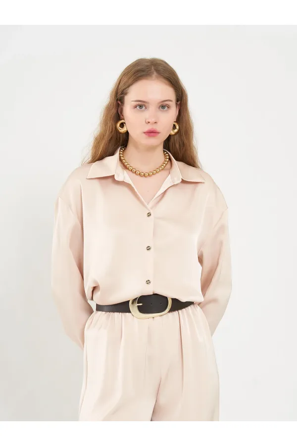 080771 Basic Saten Gömlek