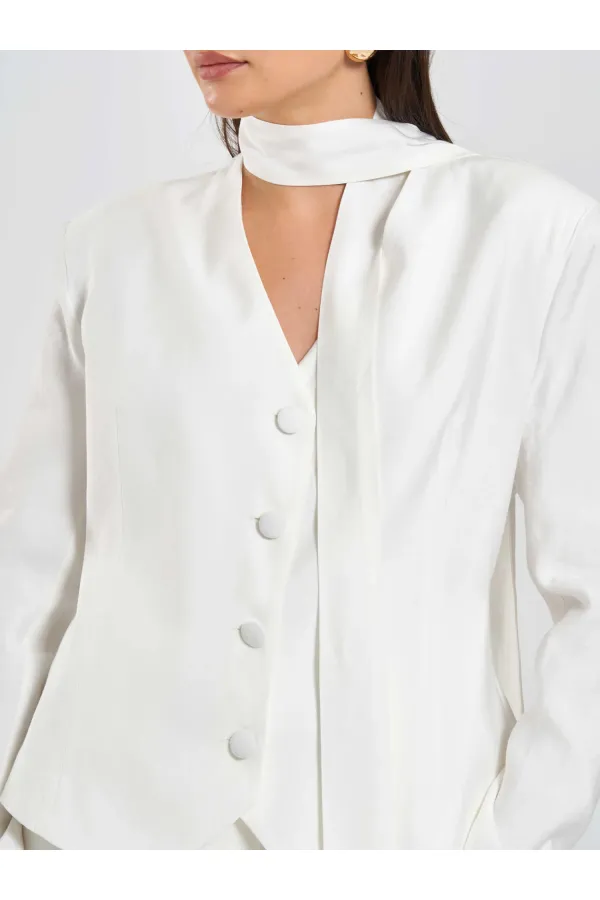 131049 Veste châle à col en V