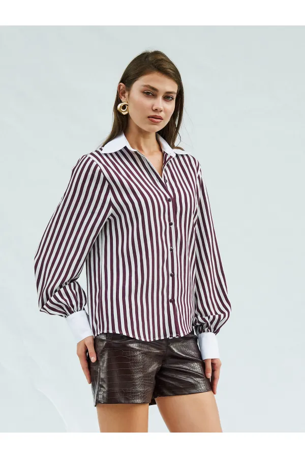 Chemise à col garni pour homme 080726