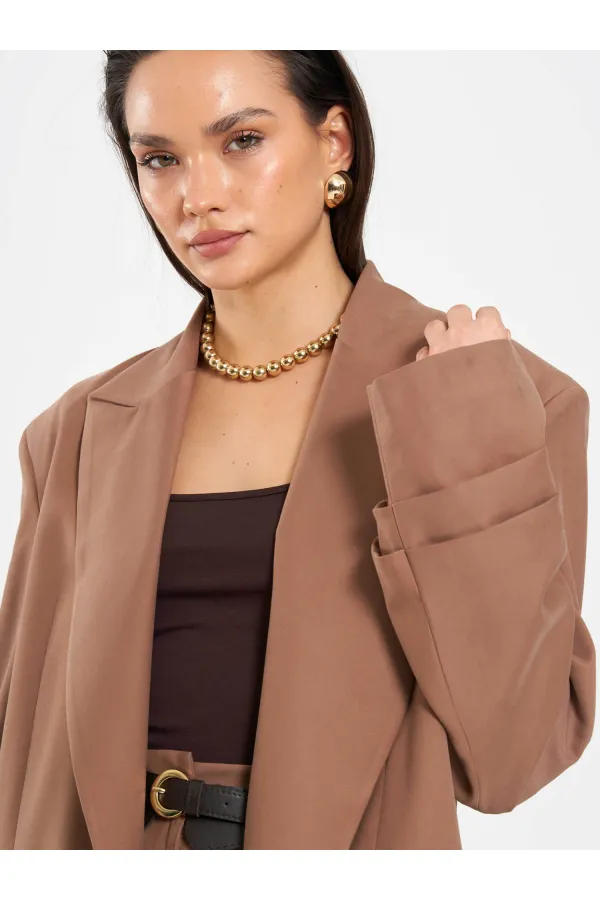 131046 Veste oversize à manches plissées