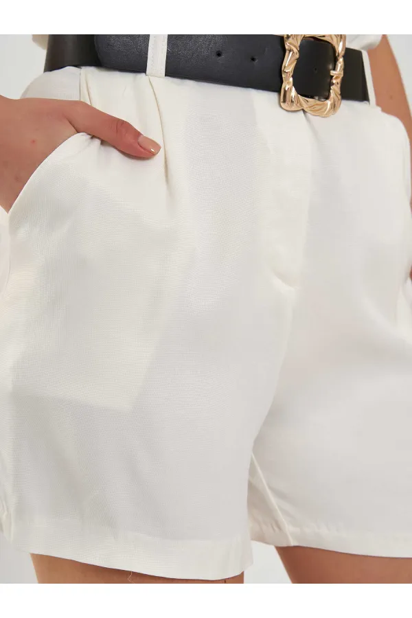 010874 Pleated Mini Shorts