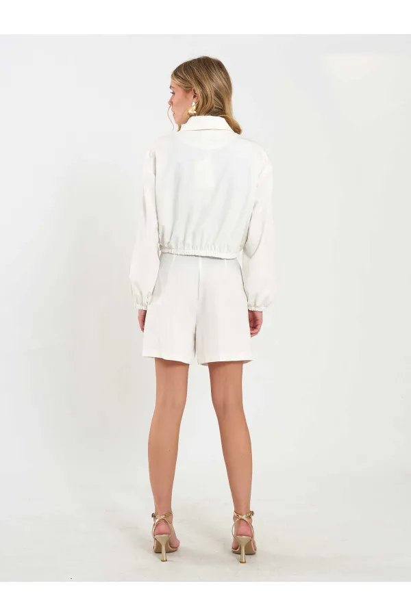 160896 Veste bomber à fermeture éclair frontale