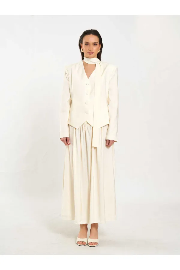 131049 V yaka Şallı Ceket