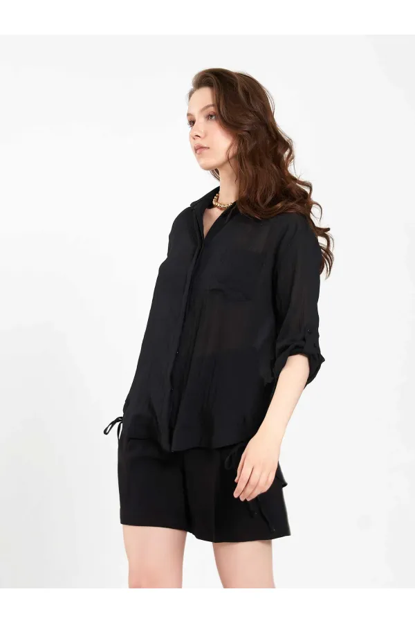 080825 Cotton Shirt with Hem 080825 Cotton Shirt with Hem