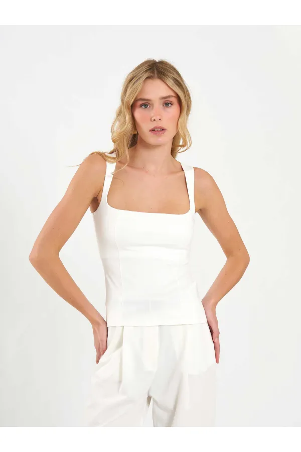 071857 Square Neck Strappy Blouse