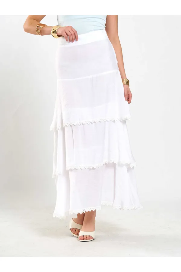 041040 Layered Ruffled Skirt