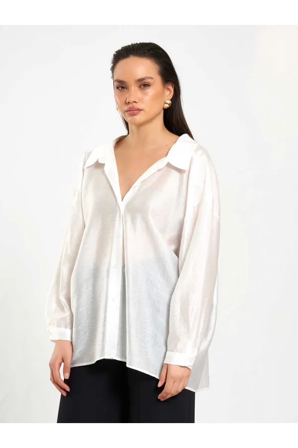 Chemise oversize à col ouvert 080811