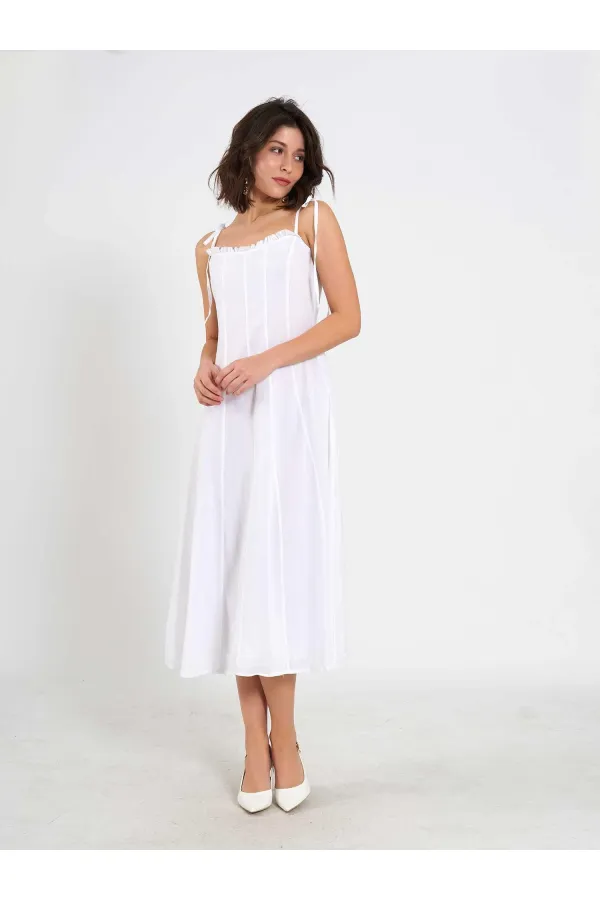 111554 Ruffled Voile Midi Dress