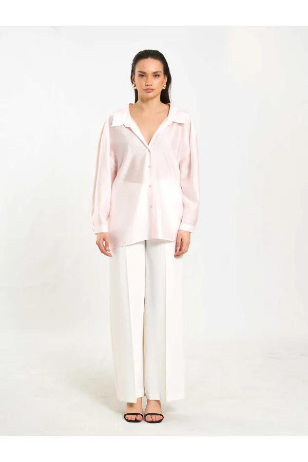 Chemise oversize à col ouvert 080811