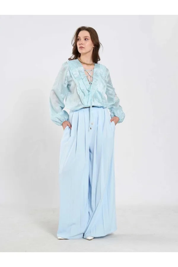 031676 Pleated Loose Fit Belted Trousers 031676 Pleated Loose Fit Belted Trousers