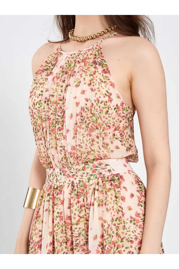 111745 Long Chiffon Dress with Backless Design 111745 Long Chiffon Dress with Backless Design