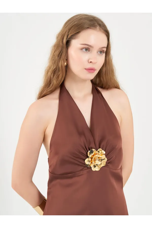 111644 Front Buckle Mini Dress