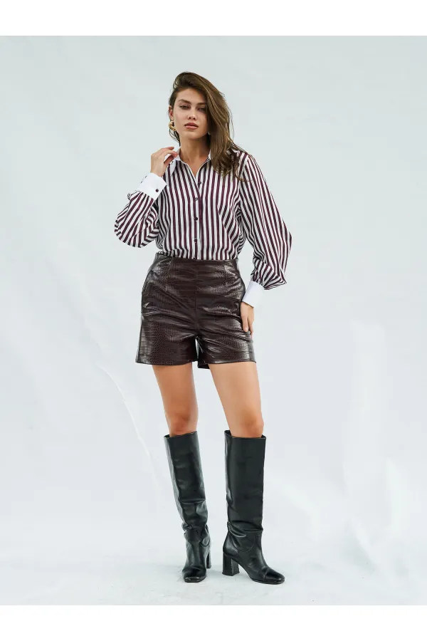 Chemise à col garni pour homme 080726