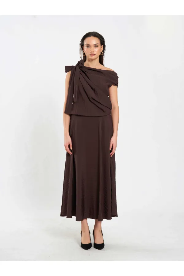 Jupe midi à volants 041162