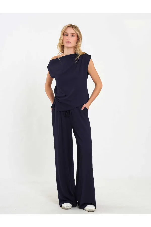 031628 Beli Lastikli Pantolon